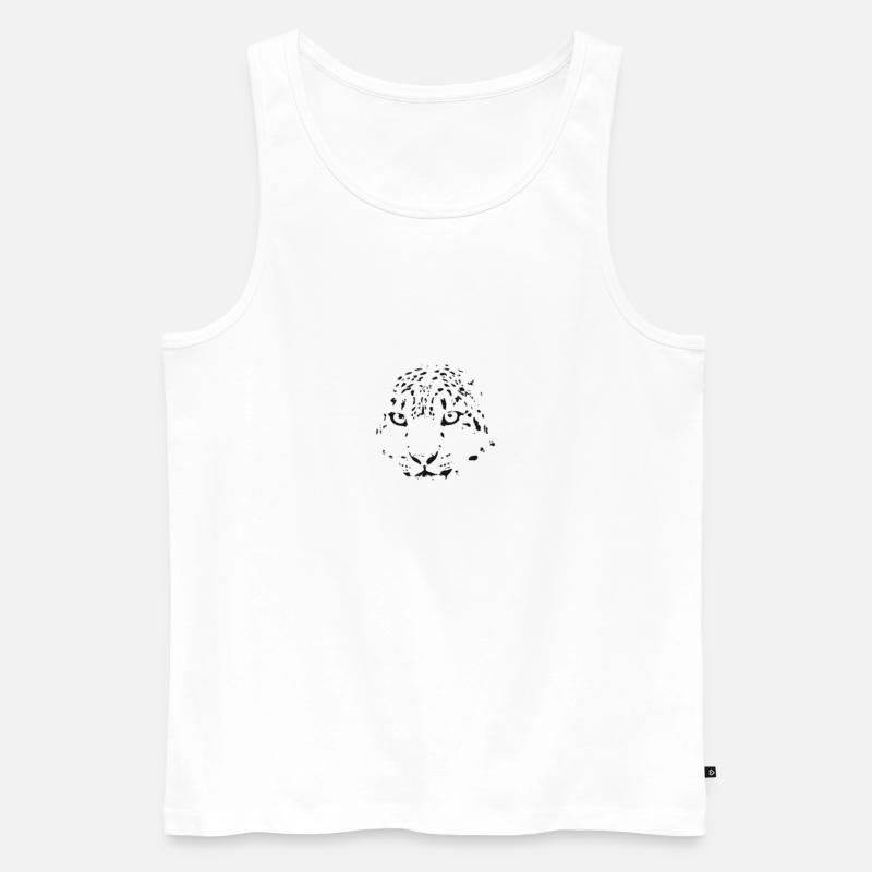 Schneeleopard - Männer Premium Bio Tank Top - Weiß