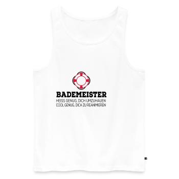 Bademeister - Männer Premium Bio Tank Top - Weiß - Vorne - AI Model Male 178 light (178cm)