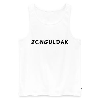 Zonguldak Turkey Flag - Men's Premium Organic Tank Top - white - Front - AI Model Male 178 light (178cm)