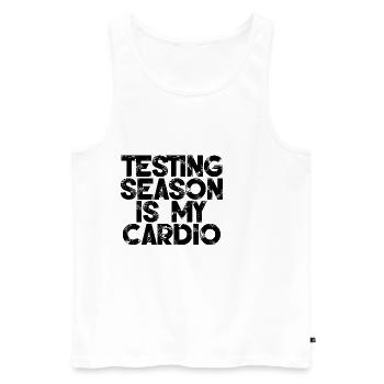 Testing Season Is My Cardio 3 - Männer Premium Bio Tank Top - Weiß - Vorne - Michal (187cm)