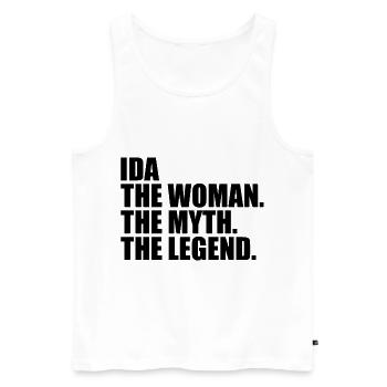 Woman Myth Legend Name Ida - Men's Premium Organic Tank Top - white - Front - AI Model Male 178 light (178cm)