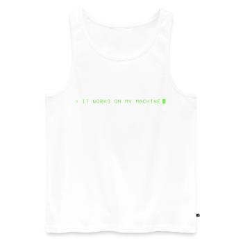 Developer & Coder Spruch - Männer Premium Bio Tank Top - Weiß - Vorne - Michal (187cm)