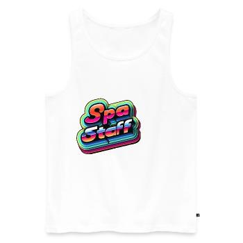 Spa Staff 8 - Männer Premium Bio Tank Top - Weiß - Vorne - Michal (187cm)