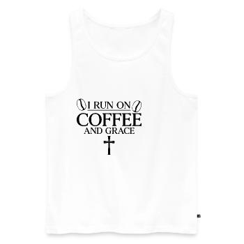 I Run On Coffee And Grace 2 - Men's Premium Organic Tank Top - white - Front - Michal (187cm)