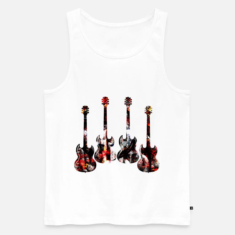 Cool Guitars - Männer Premium Bio Tank Top - Weiß