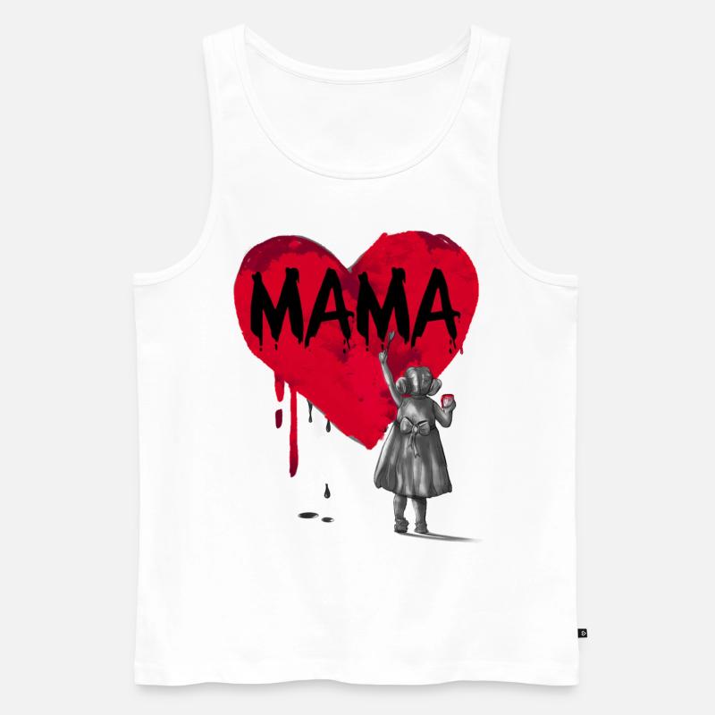 Mama - Tochter - Männer Premium Bio Tank Top - Weiß