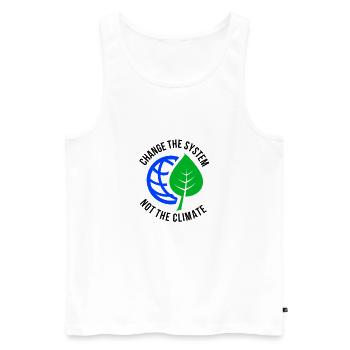Student demo against climate change - Men's Premium Organic Tank Top - white - Front - AI Model Male 178 light (178cm)