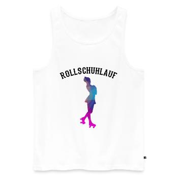 Rollkunstlauf Rollschuhe Pirouette Rollschuhlauf - Männer Premium Bio Tank Top - Weiß - Vorne - AI Model Male 178 light (178cm)