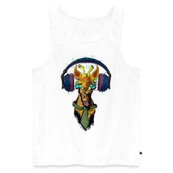 Giraffe Dj - Männer Premium Bio Tank Top - Weiß - Vorne - Michal (187cm)