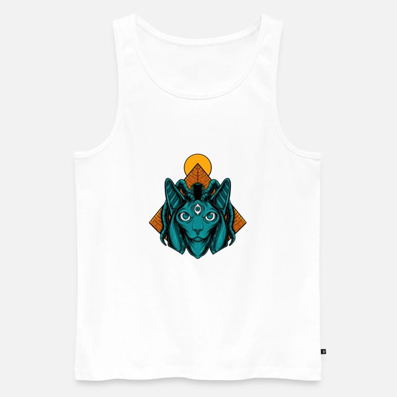 Ägypten Katze Pyramide Geschenk - Männer Premium Bio Tank Top - Weiß