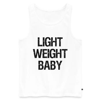 Light Weight Baby - Bodybuilding Training Gym - Männer Premium Bio Tank Top - Weiß - Vorne - Michal (187cm)