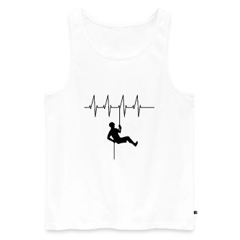 Klettern Herzschlag Kletterei Berge Hobby Sportart - Männer Premium Bio Tank Top - Weiß - Vorne - AI Model Male 178 light (178cm)
