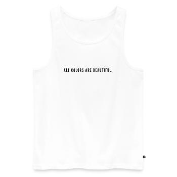 All Colors Are Beautiful Anti Racisme Diversity - Débardeur bio Premium Homme - blanc - Devant - AI Model Male 178 light (178cm)