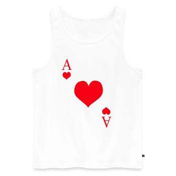 Costume de jeu de cartes Ace of Hearts Card Gift Funny - Débardeur bio Premium Homme - blanc - Devant - AI Model Male 178 light (178cm)