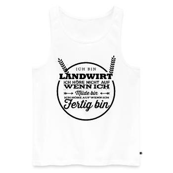 Landwirt Landleben Bauer Traktor lustiger Spruch - Männer Premium Bio Tank Top - Weiß - Vorne - AI Model Male 178 light (178cm)