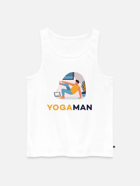 Yoga Man - Men's Premium Organic Tank Top - white