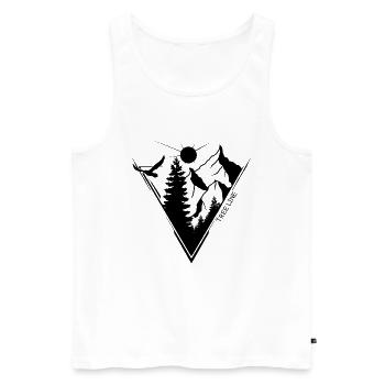 Tree line hikers nature mountain forest gifts - Men's Premium Organic Tank Top - white - Front - AI Model Male 178 light (178cm)