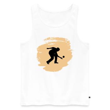 Boule Bocce joueur de pétanque - Débardeur bio Premium Homme - blanc - Devant - AI Model Male 178 light (178cm)