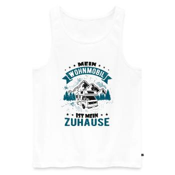 Wohnmobil Womo Zuhause - Männer Premium Bio Tank Top - Weiß - Vorne - Michal (187cm)