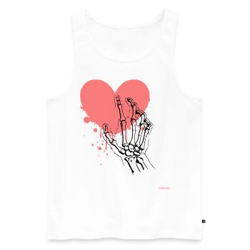 2reborn Herz Heart Skelett Hand scull hand shake - Männer Premium Bio Tank Top - Weiß - Vorne - AI Model Male 178 light (178cm)