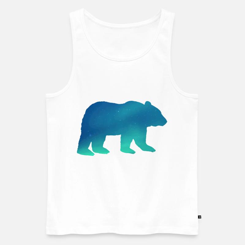 Bär Silhouette - Männer Premium Bio Tank Top - Weiß
