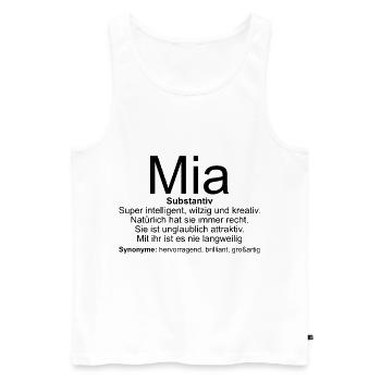 Name Definition Mia - Männer Premium Bio Tank Top - Weiß - Vorne - Michal (187cm)