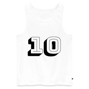Numéro de maillot - Dix - Numéro - Débardeur bio Premium Homme - blanc - Devant - AI Model Male 178 light (178cm)