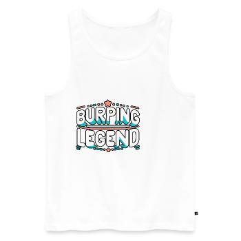 Burping Legend 21 - Men's Premium Organic Tank Top - white - Front - AI Model Male 178 light (178cm)