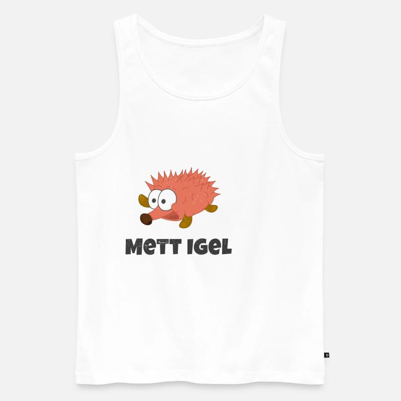 Mettigel - Dunkles Design - Männer Premium Bio Tank Top - Weiß