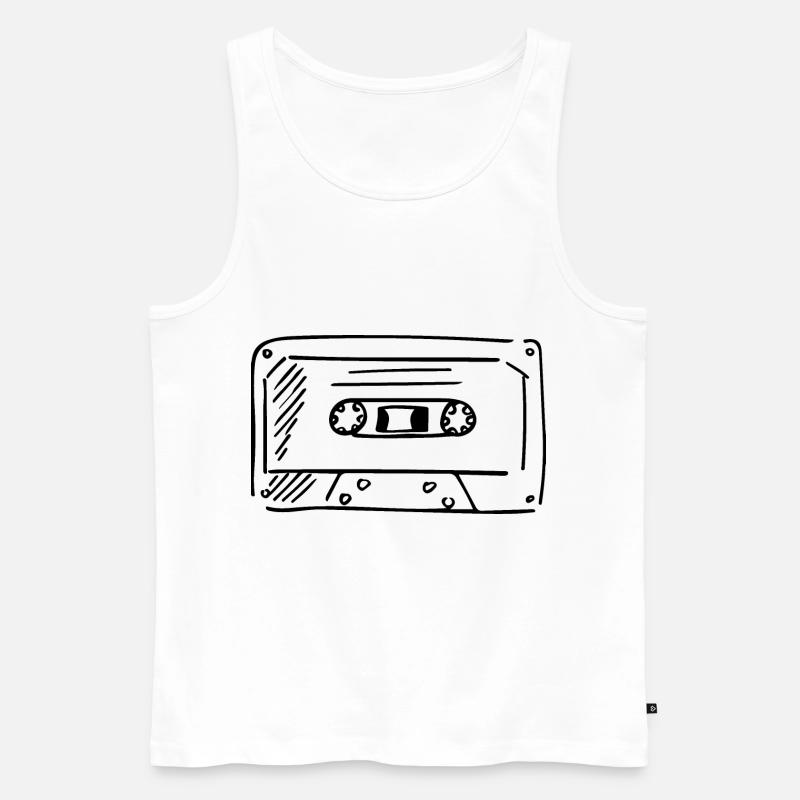 Kassette Altmodisch Retro - Männer Premium Bio Tank Top - Weiß