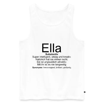 Name Definition Ella - Männer Premium Bio Tank Top - Weiß - Vorne - AI Model Male 178 light (178cm)