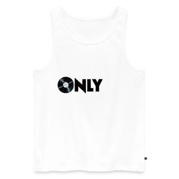 vinyl only - Männer Premium Bio Tank Top - Weiß - Vorne - Michal (187cm)