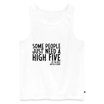 Some People Need A High Five In The Face - Männer Premium Bio Tank Top - Weiß - Vorne - Michal (187cm)