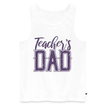 Père De l’enseignant Fils École Fête des Pères Cadeau - Débardeur bio Premium Homme - blanc - Devant - Michal (187cm)