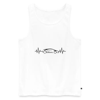 Herzschlag - Heartbeat / Sportwagen - Männer Premium Bio Tank Top - Weiß - Vorne - AI Model Male 178 light (178cm)