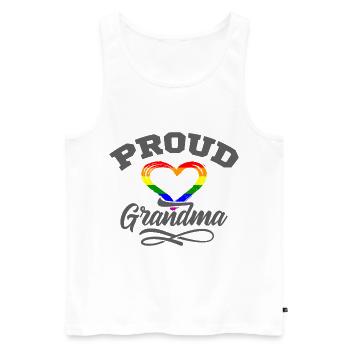 Cadeau fier de fierté de grand-mère arc-en-ciel LGBT - Débardeur bio Premium Homme - blanc - Devant - Michal (187cm)