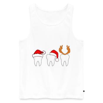 Dentiste Noël assistante dentaire cadeau - Débardeur bio Premium Homme - blanc - Devant - Michal (187cm)