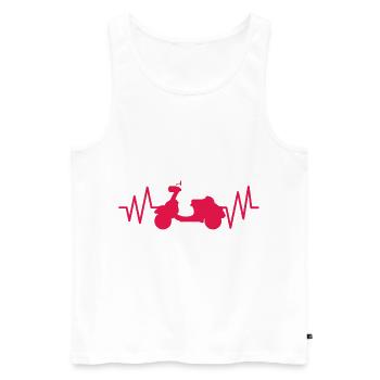 ROLLER HERZSCHLAG Moped Geschenk Für Rollerfahrer - Männer Premium Bio Tank Top - Weiß - Vorne - AI Model Male 178 light (178cm)