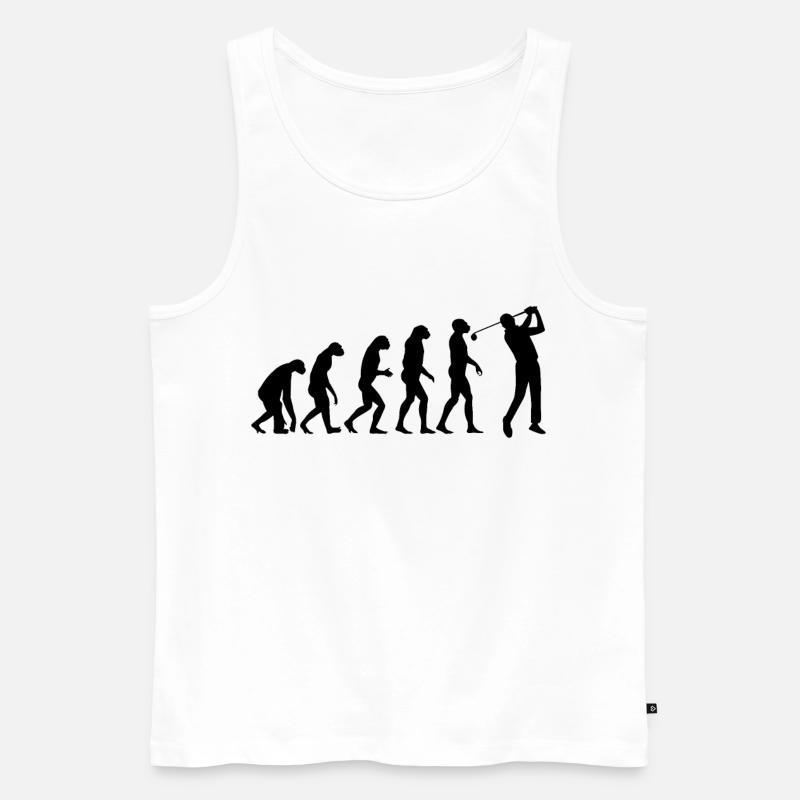 CROSSGOLF EVOLUTION Golfer Geschenk Golfspieler - Männer Premium Bio Tank Top - Weiß