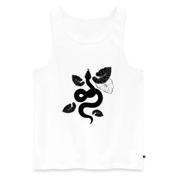 Schlange - Snake - Männer Premium Bio Tank Top - Weiß - Vorne - AI Model Male 178 light (178cm)