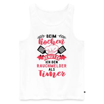 Lustiger Koch Spruch, kochen Geschenk - Männer Premium Bio Tank Top - Weiß - Vorne - AI Model Male 178 light (178cm)