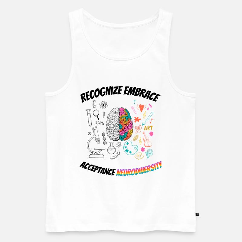recognize embrace acceptance Neurodiversity - Männer Premium Bio Tank Top - Weiß