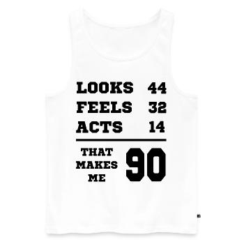 90 JAHRE ALT 90 Geburtstag Opa Lustig - Männer Premium Bio Tank Top - Weiß - Vorne - Michal (187cm)