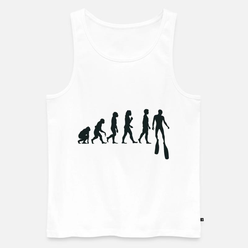 Freitauchen Evolution Apnoetaucher Freitaucher - Männer Premium Bio Tank Top - Weiß