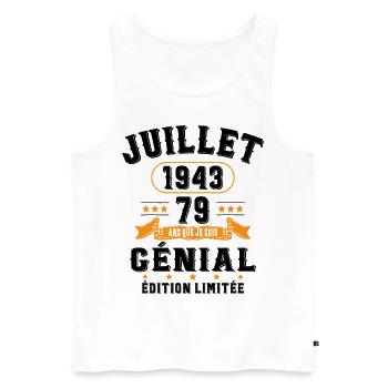 79 Ans Anniversaire Vintage Né(e) en Juillet 1943 - Débardeur bio Premium Homme - blanc - Devant - Michal (187cm)