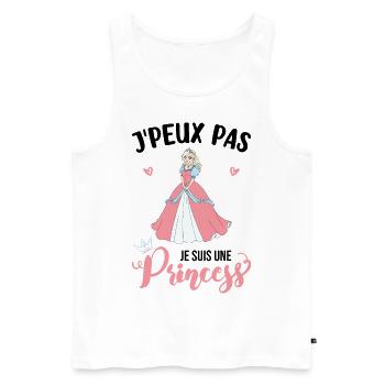 Je suis Une Princesse cadeau - Débardeur bio Premium Homme - blanc - Devant - Michal (187cm)
