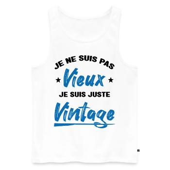 Je Ne suis Pas Vieux Je suis Juste Vintage - Débardeur bio Premium Homme - blanc - Devant - Michal (187cm)