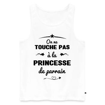On ne touche pas à la princesse de parrain - Débardeur bio Premium Homme - blanc - Devant - Michal (187cm)