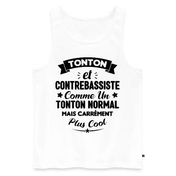 Tonton et Contrebassiste comme un tonton normal - Débardeur bio Premium Homme - blanc - Devant - Michal (187cm)