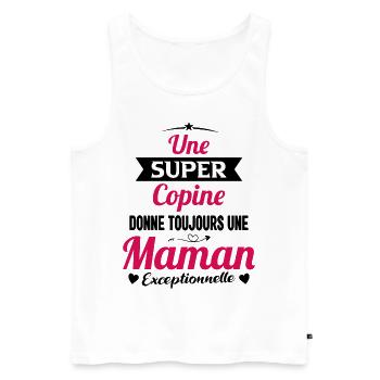 Copine future maman mère cadeau drôle naissance - Débardeur bio Premium Homme - blanc - Devant - Michal (187cm)